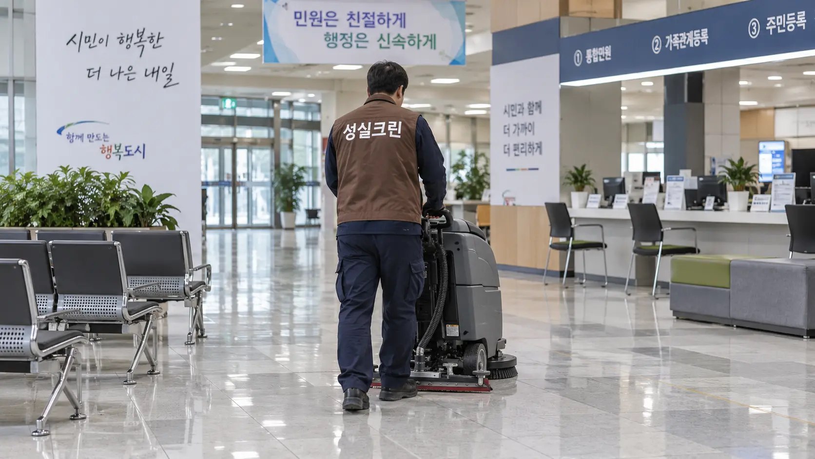관공서 민원실 바닥 정기청소