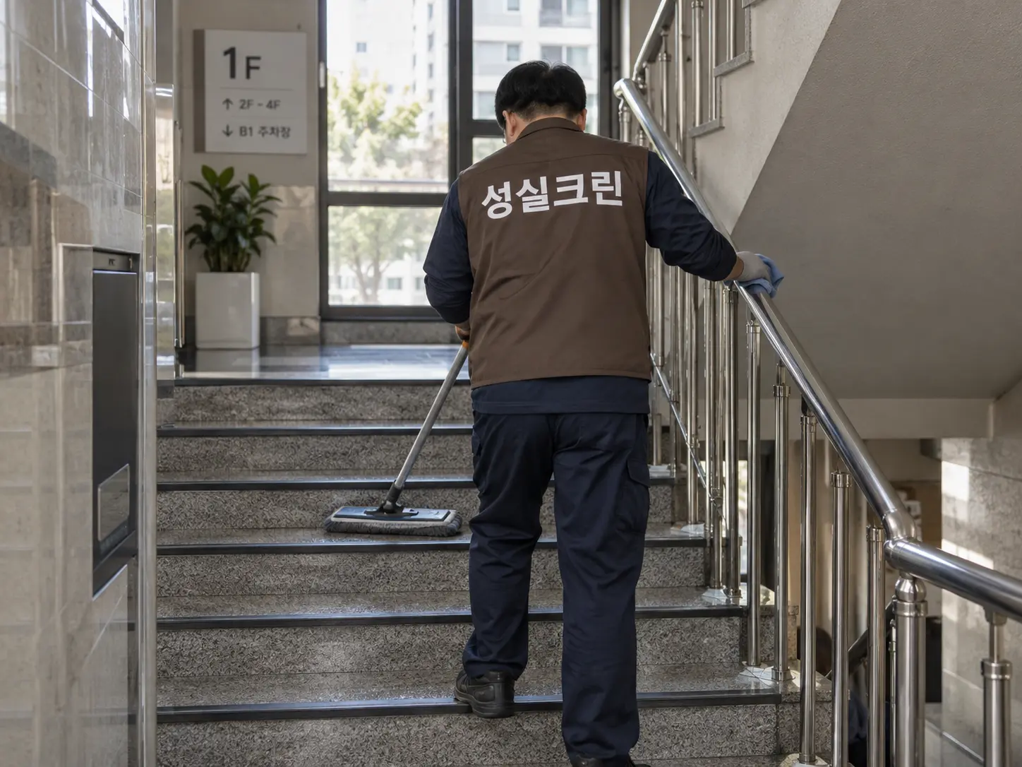 빌라 공용계단과 난간 청소